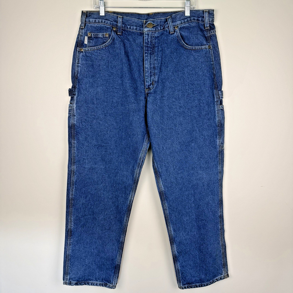 Carhartt Relaxed Fit Carpenter Jeans Men's 38x30 Medium Wash Denim Workwear NEW